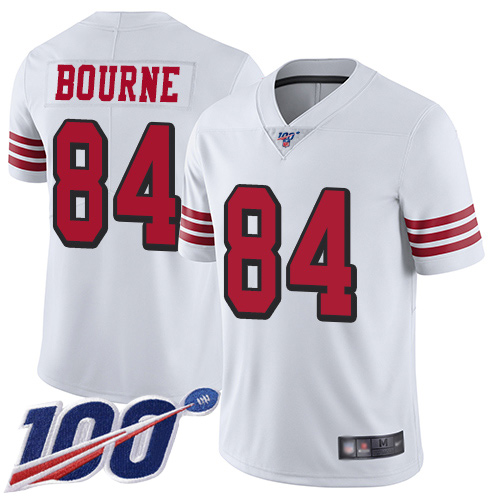 San Francisco 49ers Limited White Men Kendrick Bourne NFL Jersey 84 100th Season Vapor Untouchable Rush